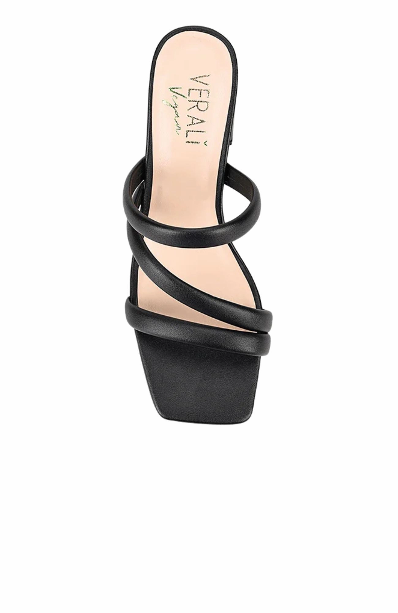Stallone Block Heel Mules Black Lace Up Smart Sandals