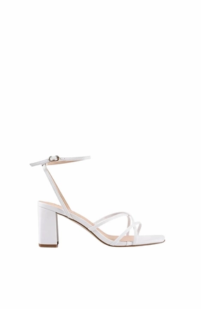 Iconic Finish Winter Spark Nakita Block Heel Sandal White Smooth