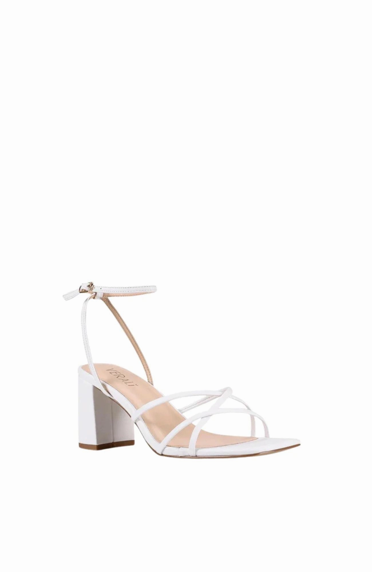 Timeless Fashion Nakita Block Heel Sandal White Smooth