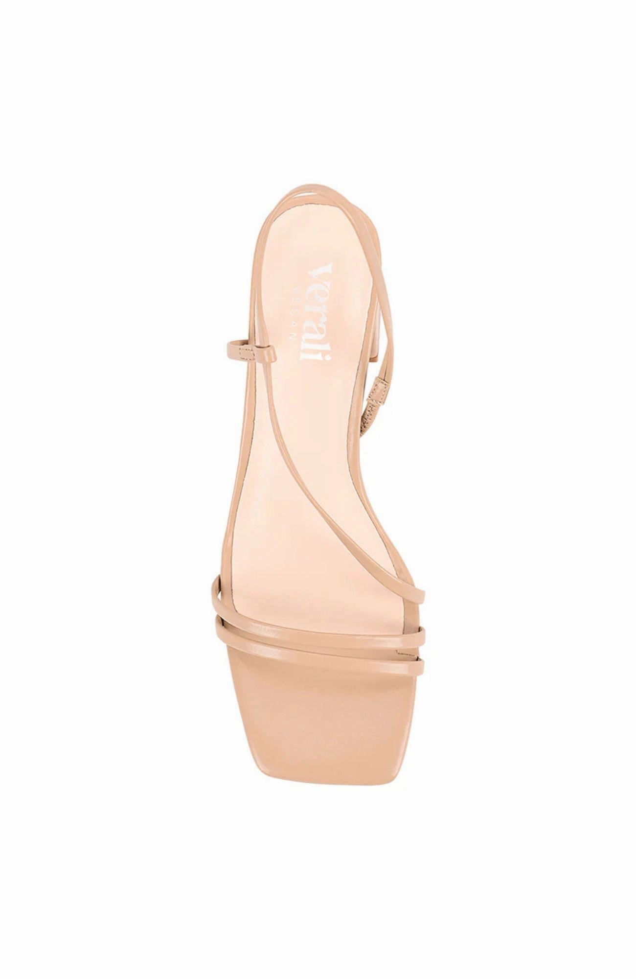 Stormi Block Heel Sandal Beige High Fashion Shoes