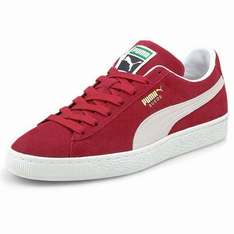 Puma Men's Suede Classic 21 Shoes - Cabernet Red / White Trendy Choice