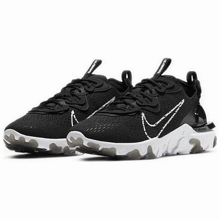 Nike Men's React Vision Shoes - Black / White / Brown Run Control Stretchable Fabric