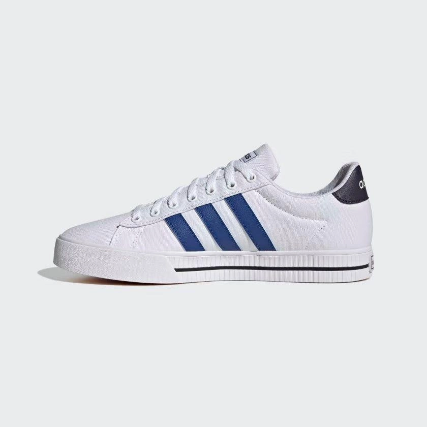 Adidas Men's Daily 3.0 Shoes - Cloud White / Royal Blue / Legend Ink Contoured Foot Arch Minimalist Layered Design