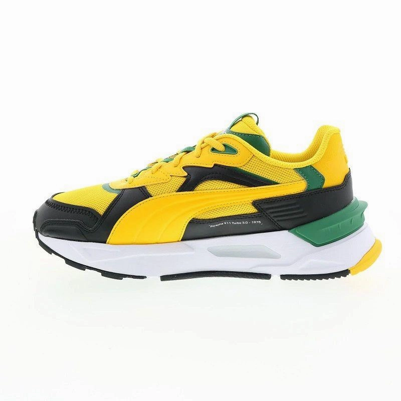 Puma Men's Porsche Legacy Mirage Sport Asphalt Shoes - Yellow / Green / White / Black All Ride Balanced Curve