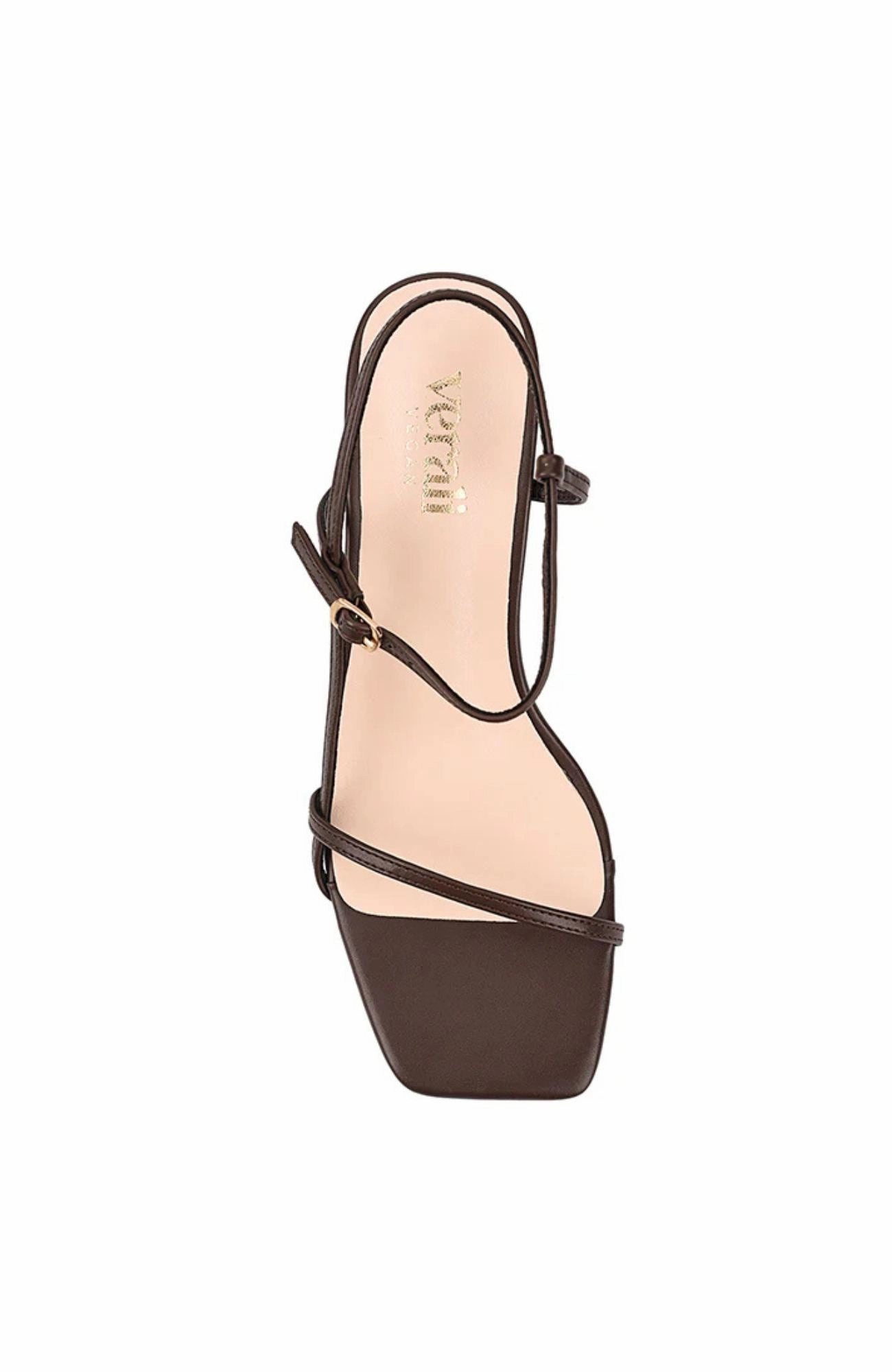 Tatiana Strappy Sandals Chocolate Brown Peep Cut