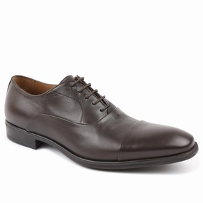 Detailed Oxfords Men's Locascio Lace-Up Dress Shoes In Dark Brown