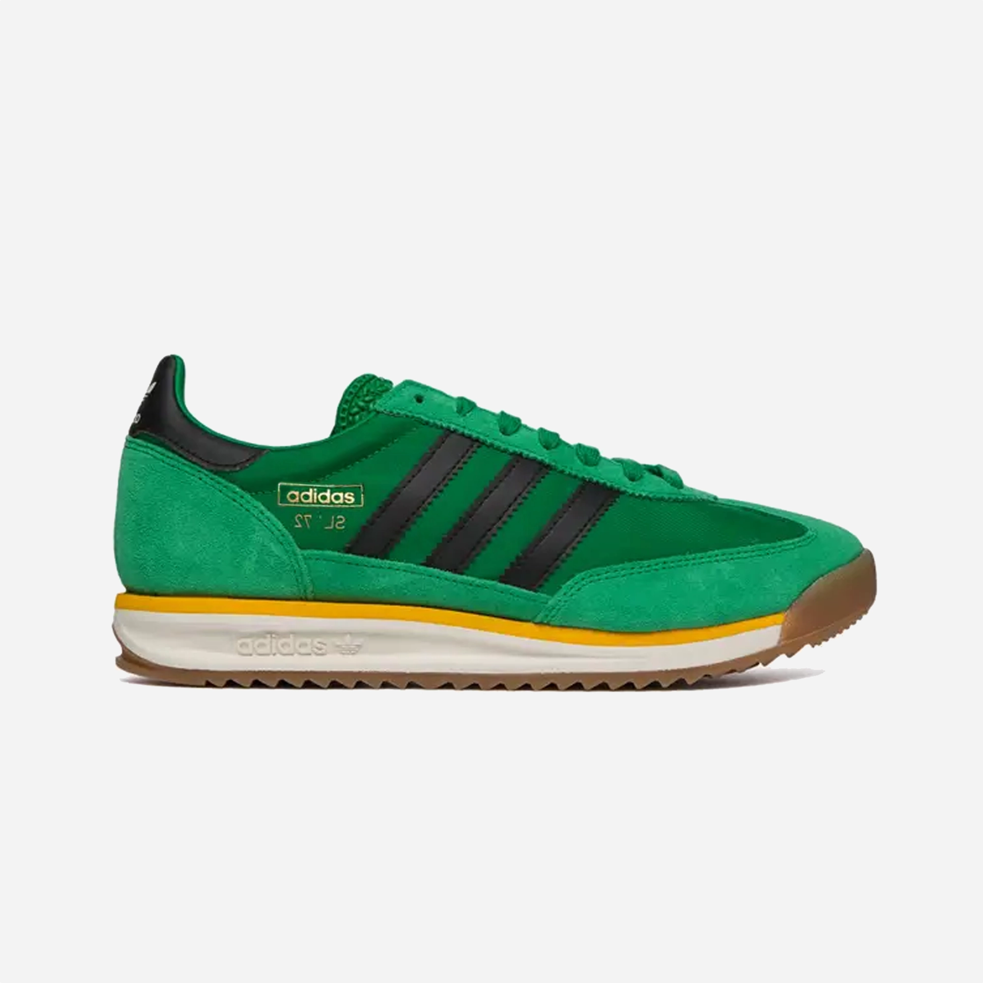 ADIDAS ORIGINALS | SL 72 RS { GREEN/OFF WHITE/CREW YELLOW Cushioned Midsole Technology