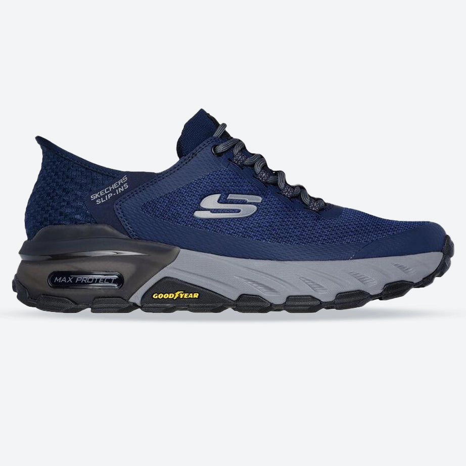 Trendy Footwear Men's Wide Fit Skechers 237309 Slip-ins Max Protect Assembly Trainers - Navy
