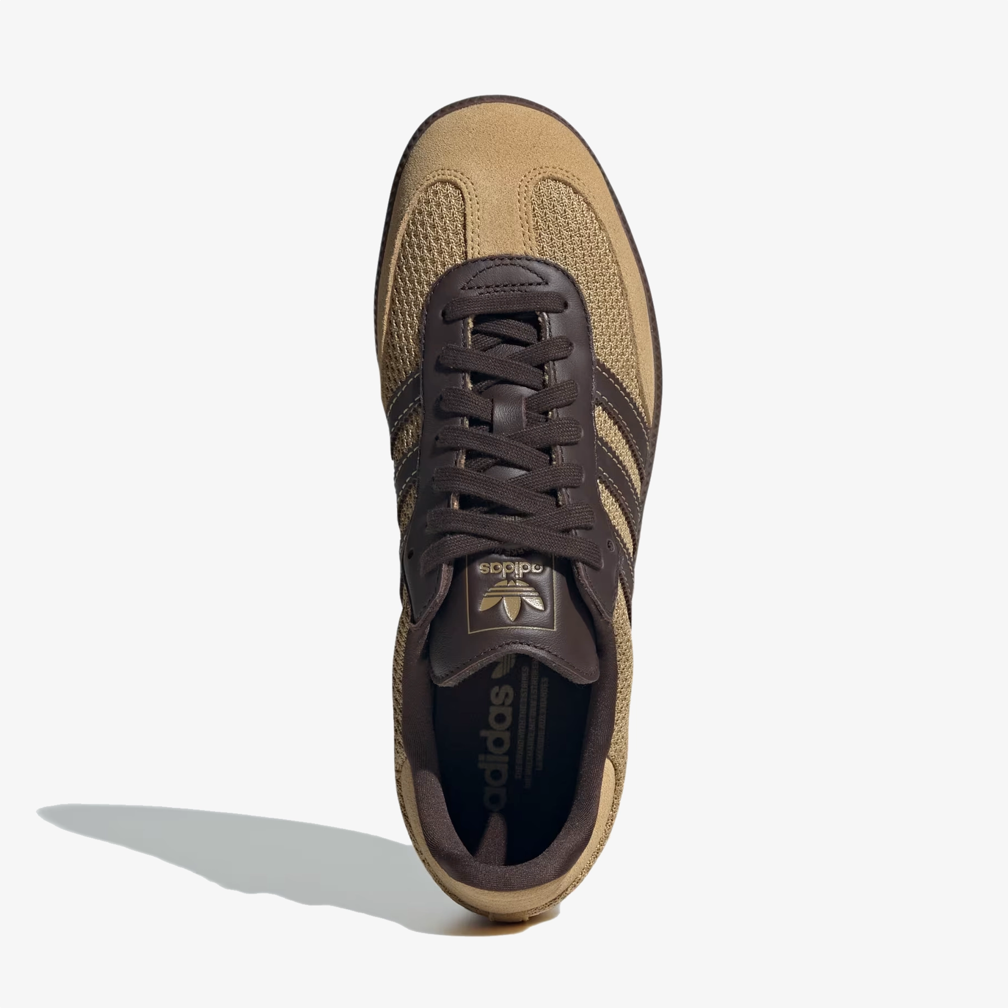 ADIDAS ORIGINALS | SAMBA OG { GOLDEN BEIGE/DARK BROWN/GUM Flexible Motion Torsion System
