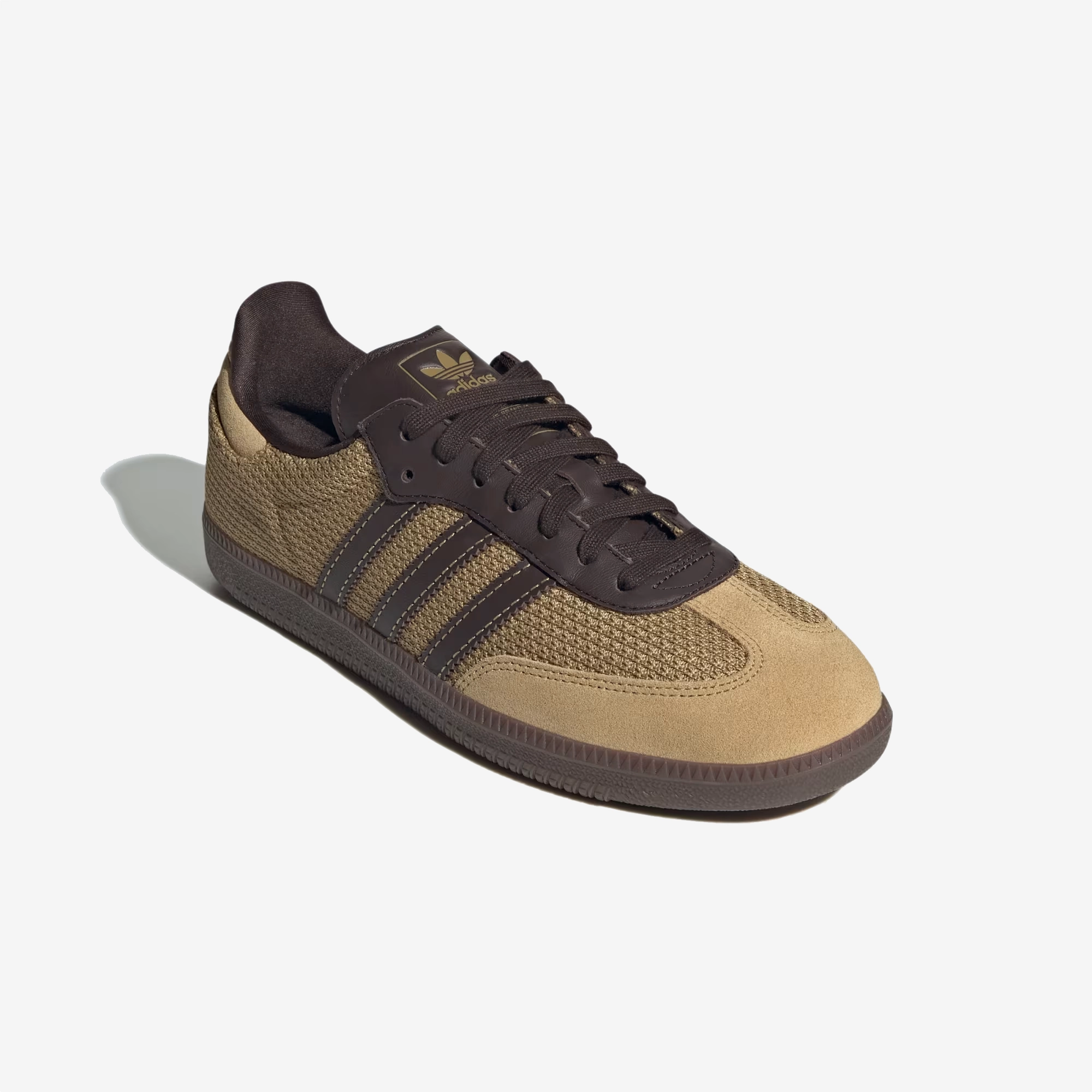 Minimal Pressure ADIDAS ORIGINALS | SAMBA OG { GOLDEN BEIGE/DARK BROWN/GUM