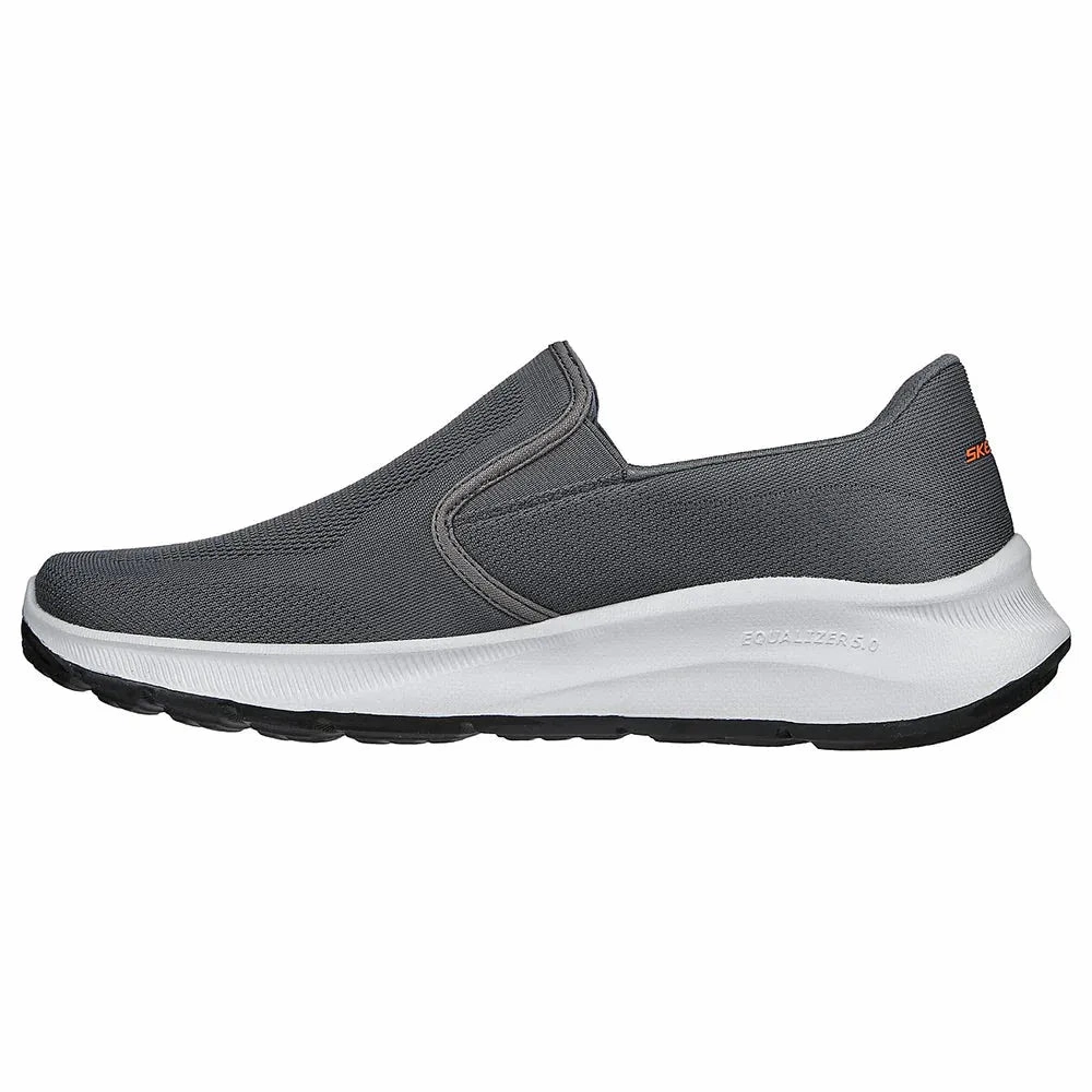MachineWashable Skechers Men's Relaxed Fit Equalizer 5.0 Grand Legacy Shoes - Charcoal / White