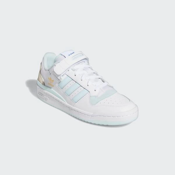 Breathable Use Even Pressure Adidas Men's Forum Low - White / Almost Blue / Chalk White