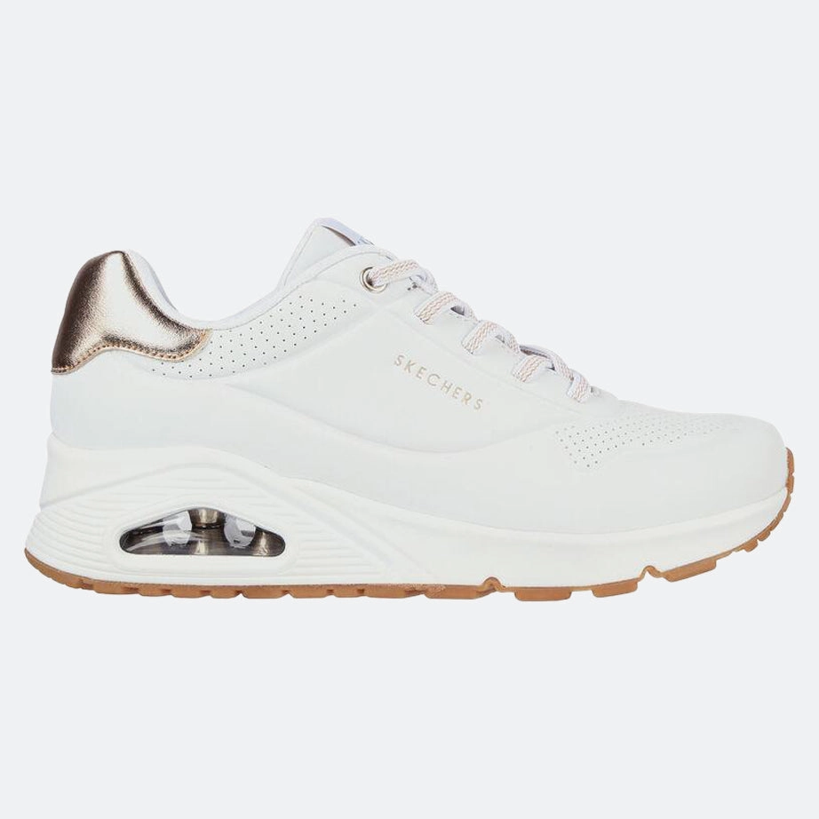 Crisp Lines Women's Wide Fit Skechers 155196 Uno Shimmer Away Trainers