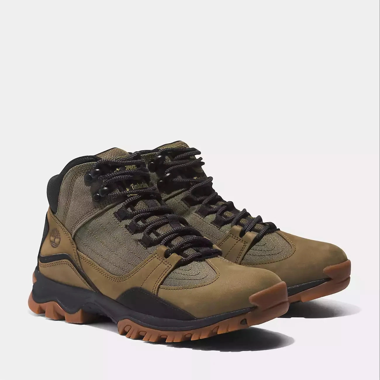Timberland Men's Mt. Maddsen Mid Lace-Up Hiking Boot Shoes - Olive Nubuck Foam Wrap Slim Frame