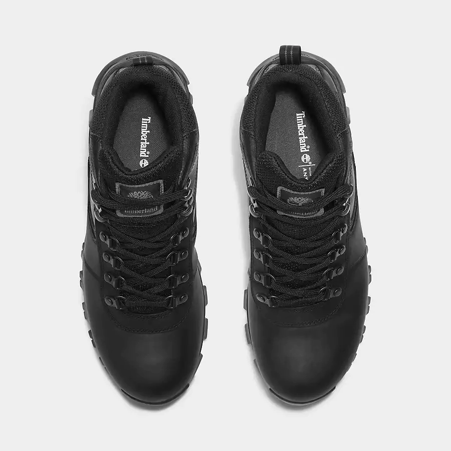 Timberland Men's Mt. Maddsen Waterproof Mid Hiking Boot Shoes - Black Full Grain Cool Running