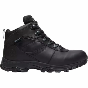 Timberland Men's Mt. Maddsen Waterproof Mid Hiking Boot Shoes - Black Full Grain Stretchable Openings Sustainable Design