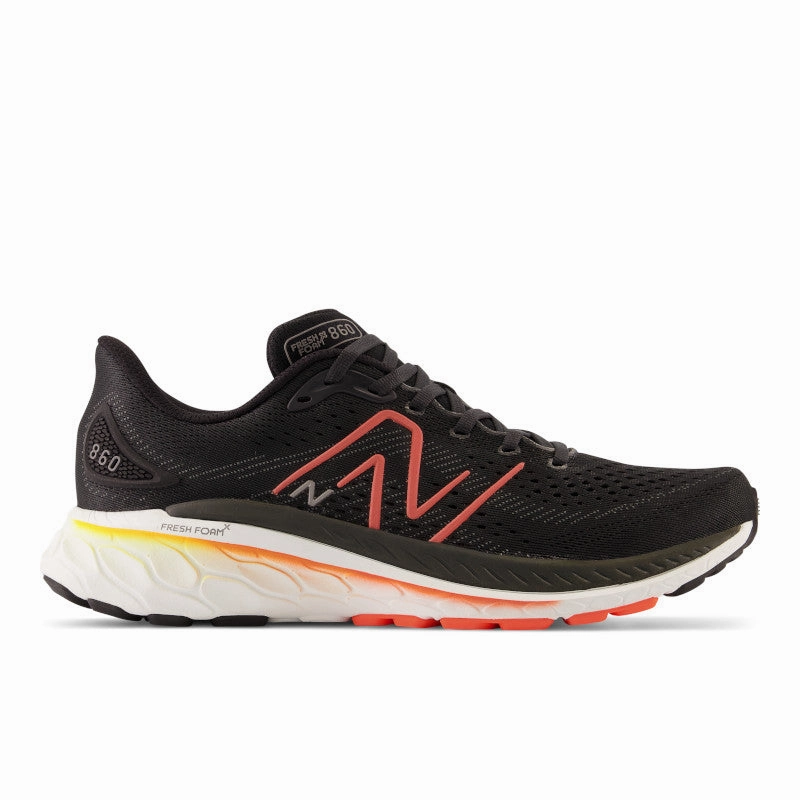 running in a stone bridge area shoes quick - drying - efficiency shoes Fresh Foam X 860v13 - Black with Neon Dragonfly and Hot Marigold - Men's