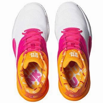 Responsive Midsole Puma Men's Dunkin Donuts Iced Coffee Day Shoes - White / Pink Glow / Orange