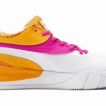 Puma Men's Dunkin Donuts Iced Coffee Day Shoes - White / Pink Glow / Orange Carbon Fiber Reinforced