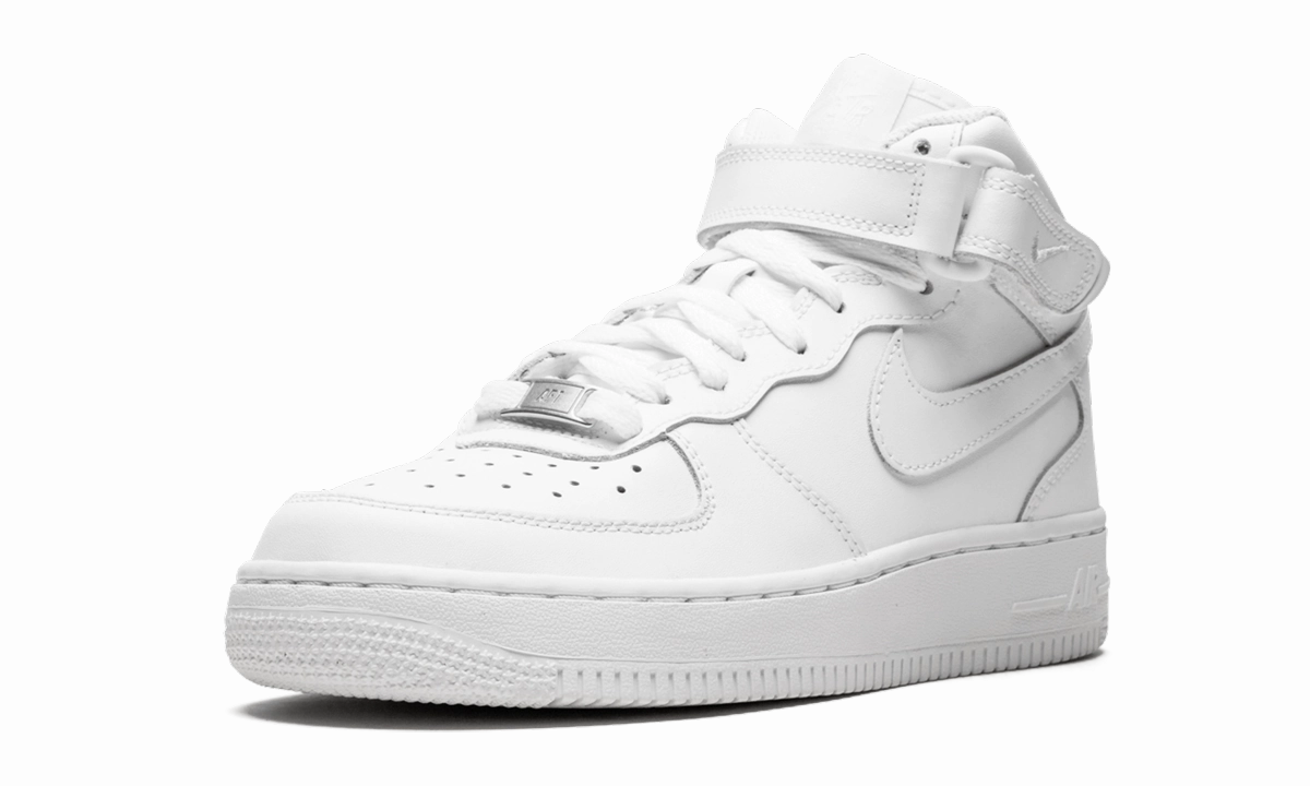 Air Force 1 MID GS "Triple White" Adaptive Lacing System