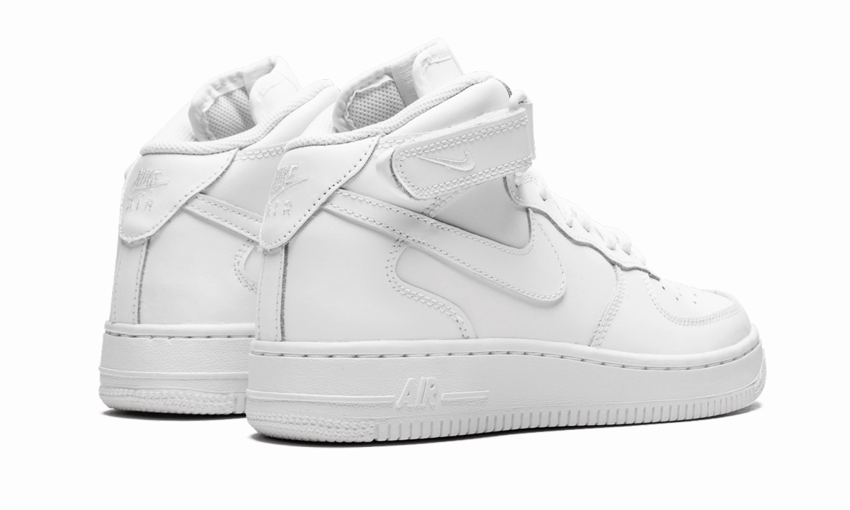 Soft outsole Flexible Build Air Force 1 MID GS "Triple White"