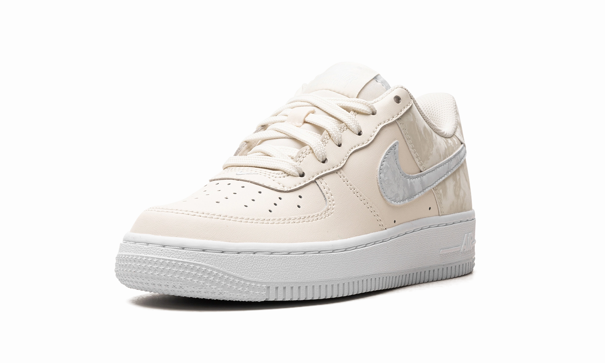 Travel Friendly Stylish Minimal AIR FORCE 1 GS "Pale Ivory / Sea Glass / White / Football Grey"