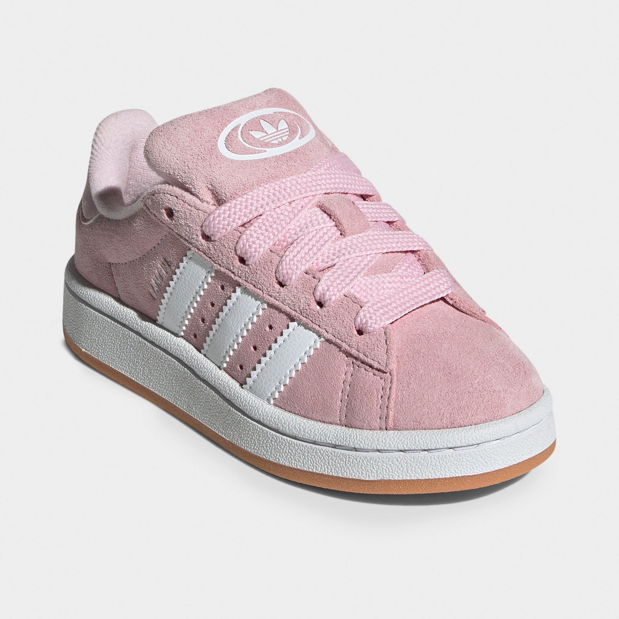 adidas Children's Campus 00s Cloud Pink / White - Gum Water resistant coating Lateral Stabilizer