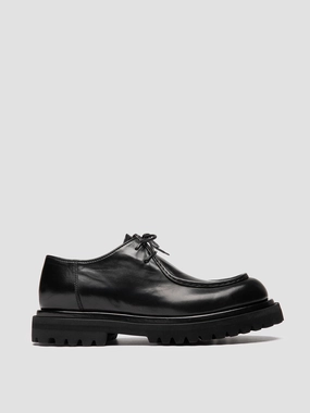 EVENTUAL DD 109 - Black Leather Derby Shoes Sleek Tailored Edge