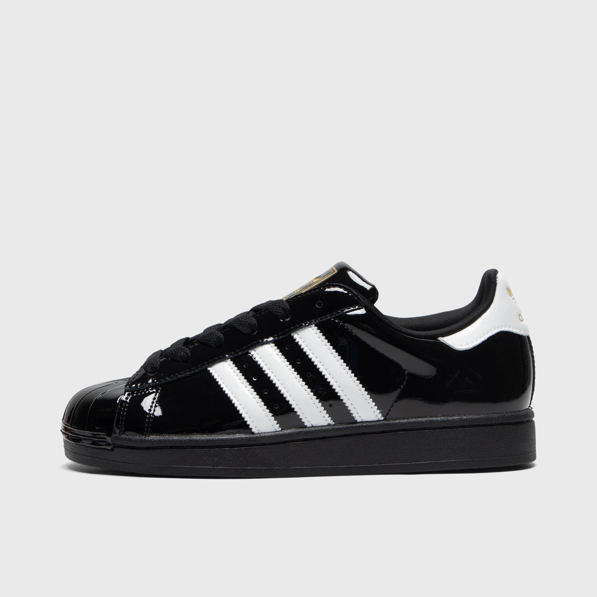 adidas Women's Superstar II Core Black / White - Gold Metallic Dual Density Outsoles Adjustable