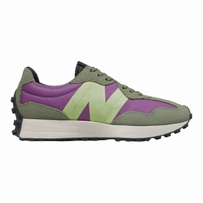 New Balance Men's 327 Shoes - Sour Grape / Bleached Lime Glo Non Slip Outsole Slip Form