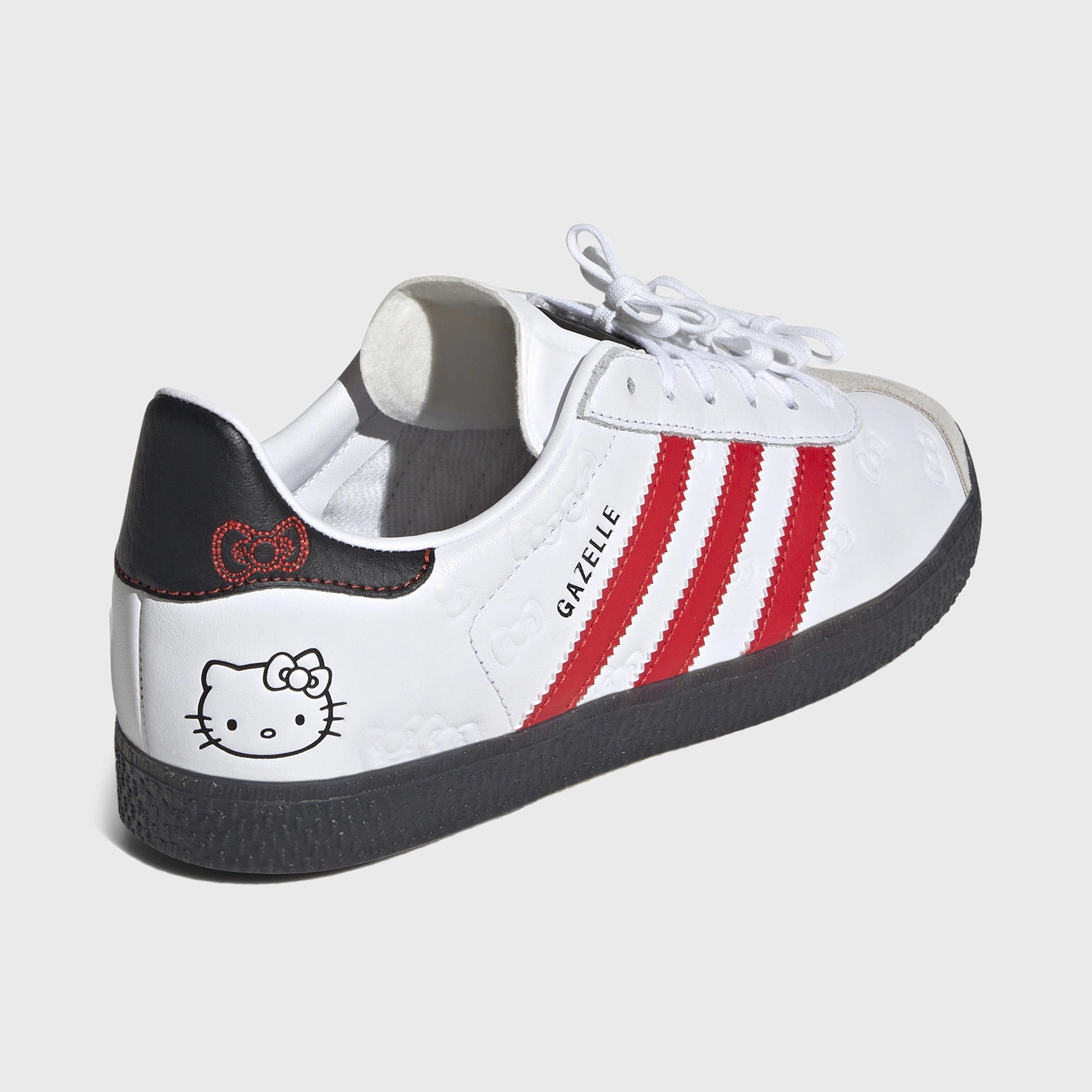 adidas x Hello Kitty Juniors' Gazelle White / Red Asymmetric Lacing Designs