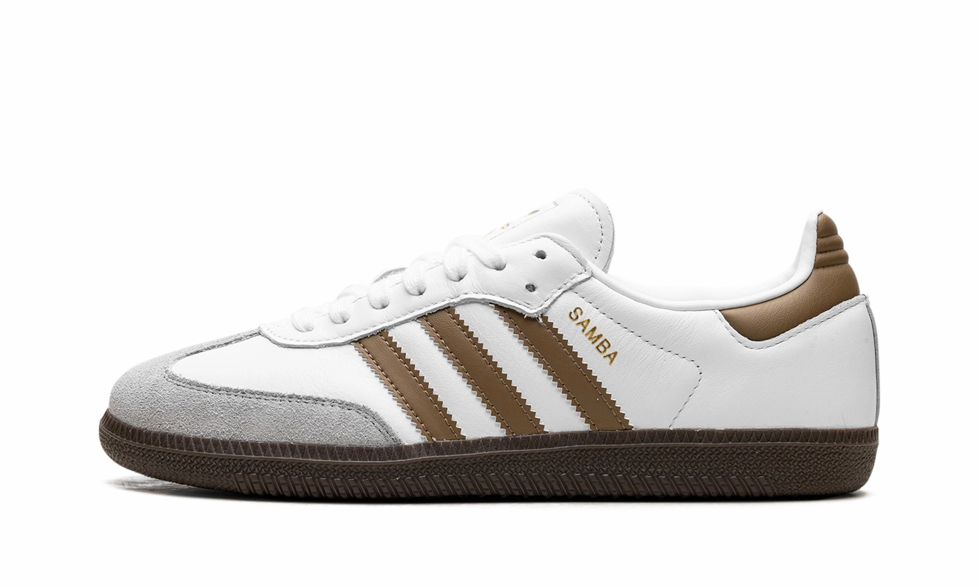 Rubber   sole Round Edge Samba OG "Cloud White / Brown Desert"