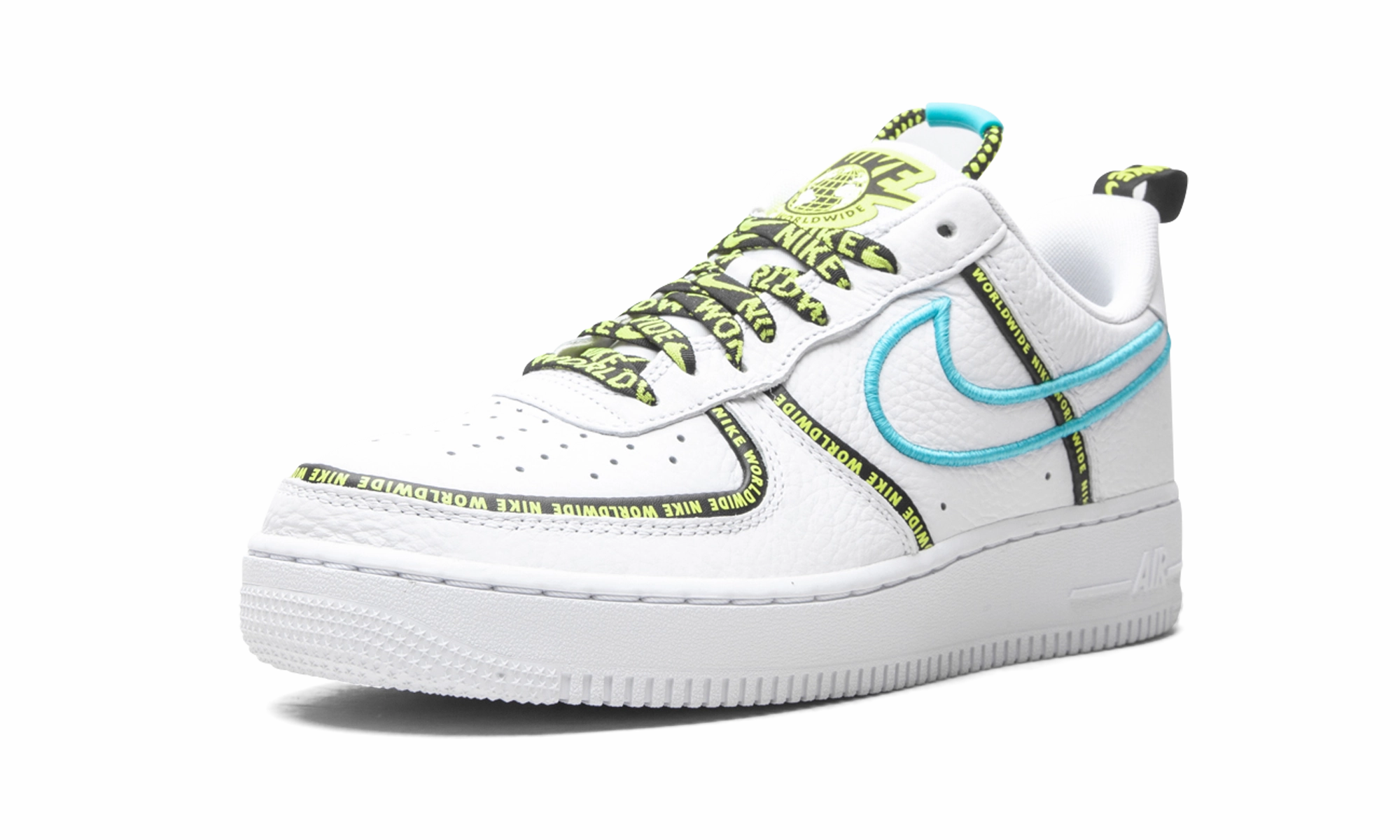 Footwear Flex Air Force 1 Low "Worldwide White Blue Fury Volt"