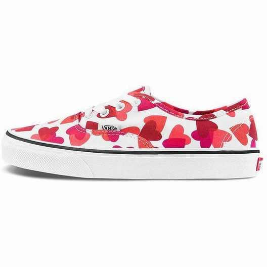 Lifestyle Choice Vans Authentic Valentine Hearts Shoes - White / Red