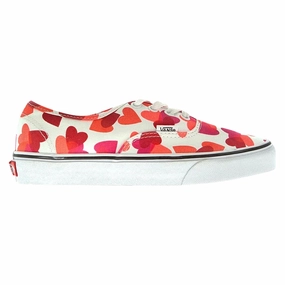 Vans Authentic Valentine Hearts Shoes - White / Red Casual Edge Hypergrip Texture