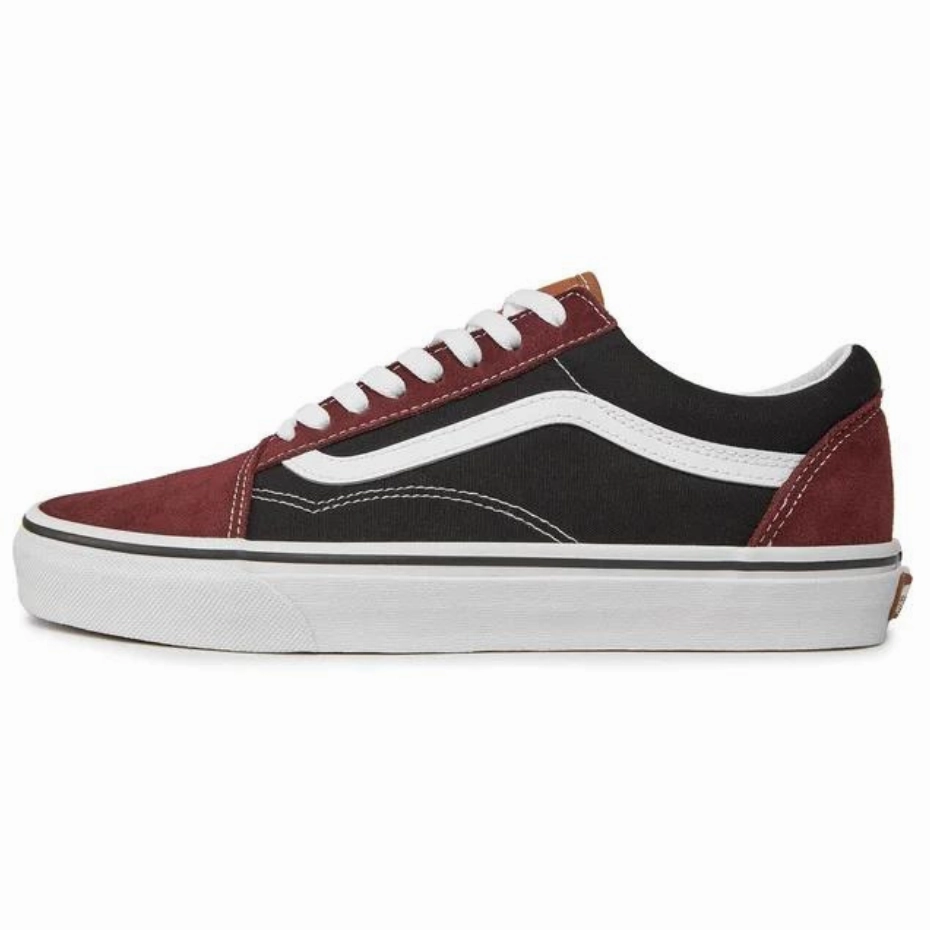 Vans Men's Old Skool Color Block Shoes - Black / Brown ReflectiveDetails Minimalist Styling