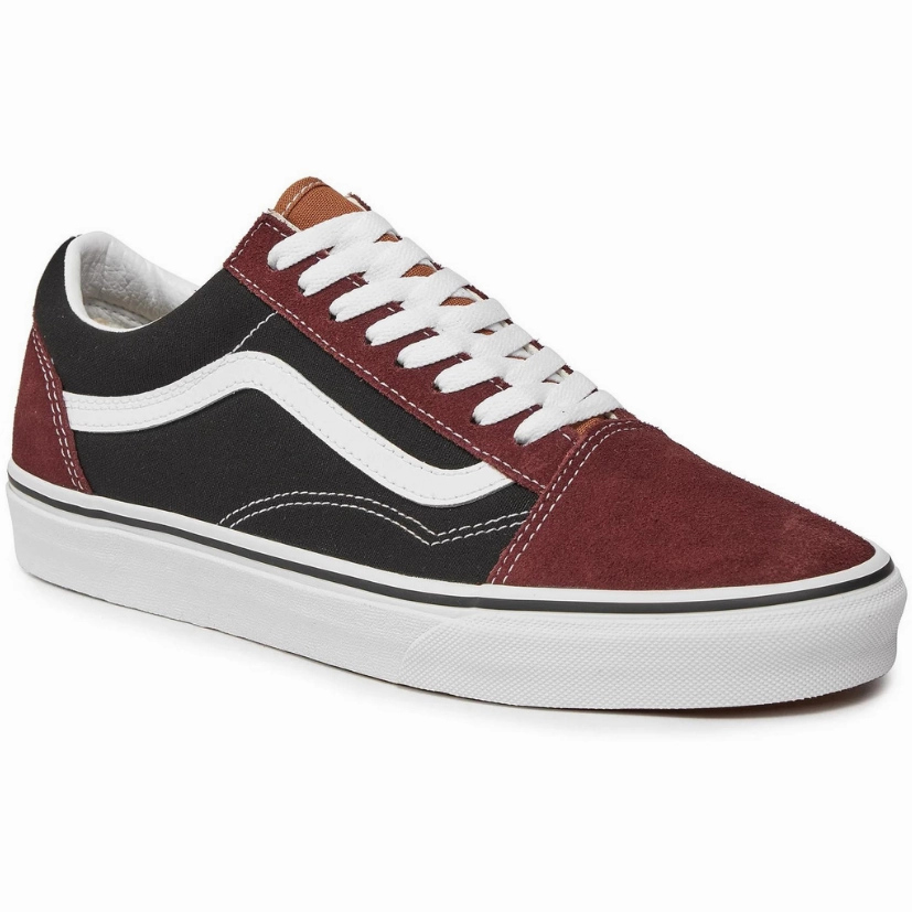 Comfortable Flex Vans Men's Old Skool Color Block Shoes - Black / Brown