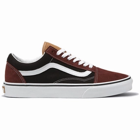 Vans Men's Old Skool Color Block Shoes - Black / Brown Fast Fit Ventilation Tech