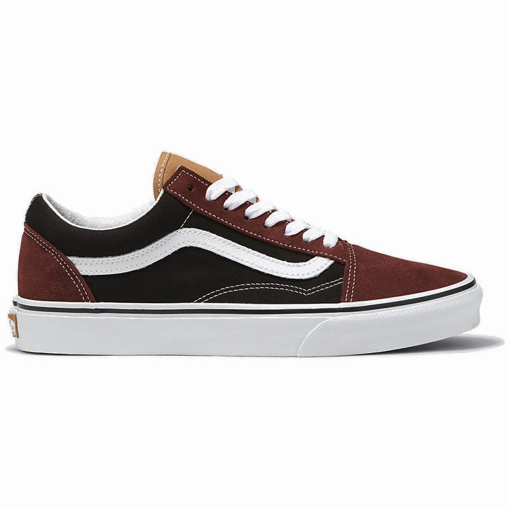 Vans Men's Old Skool Color Block Shoes - Black / Brown Fast Fit Ventilation Tech