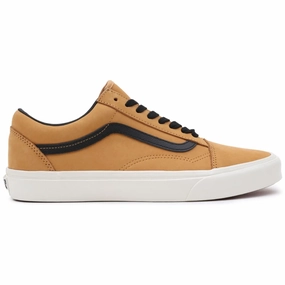 Ready Motion Durable Outsole Vans Men's Old Skool Shoes - Nubuck Honey Gold / Black