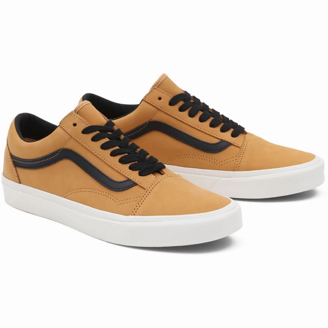 Vans Men's Old Skool Shoes - Nubuck Honey Gold / Black Ergo Frame Breathable frame