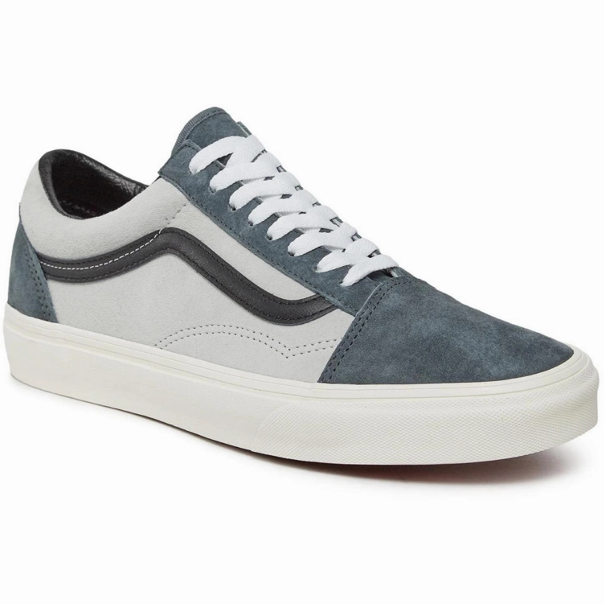 Refined Ease Vans Men's Old Skool Suede Shoes - Green / Grey