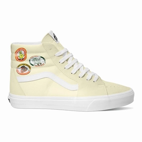 Lace Secure Ventilation Channel System Vans Unisex Sk8 Hi Shoes - Yellow / White
