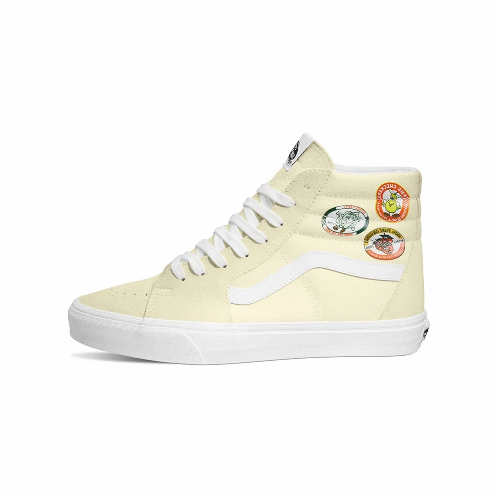 Vans Unisex Sk8 Hi Shoes - Yellow / White Compression resistant