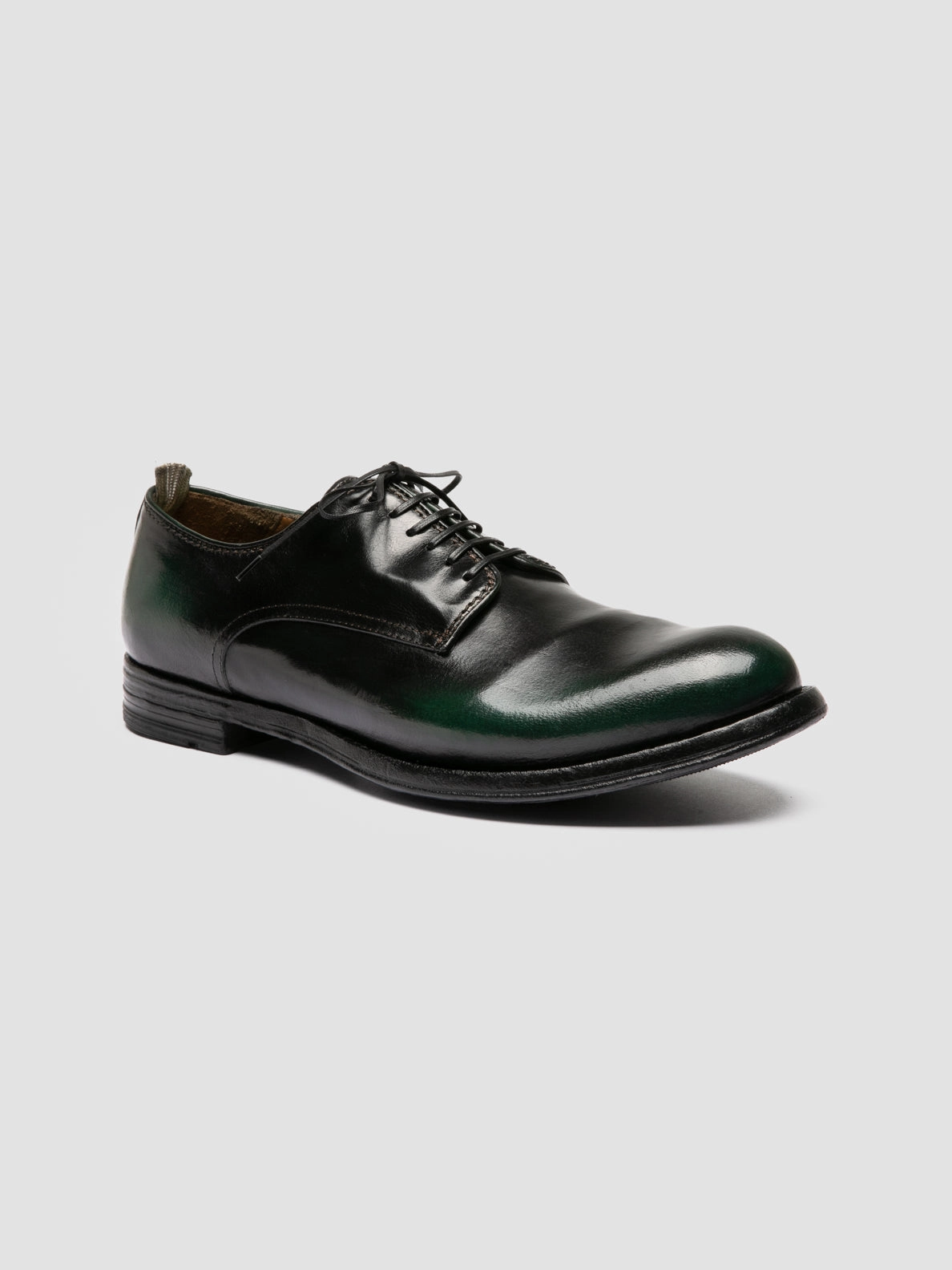 ANATOMIA 012 - Green Leather Derby Shoes Evening Look
