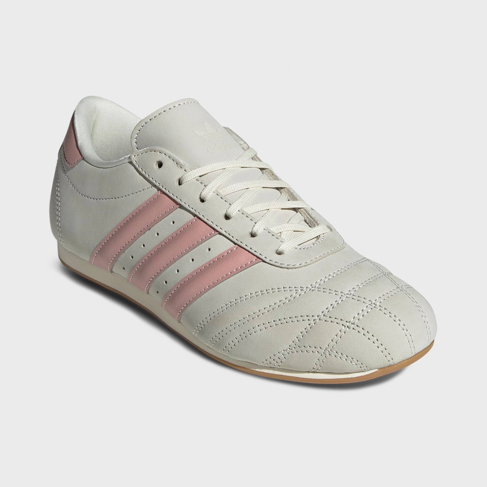 Abrasion Resistant Panels Contoured Footbed Design adidas Women's Taekwondo Lace Off White / Wonder Mauve - Gum