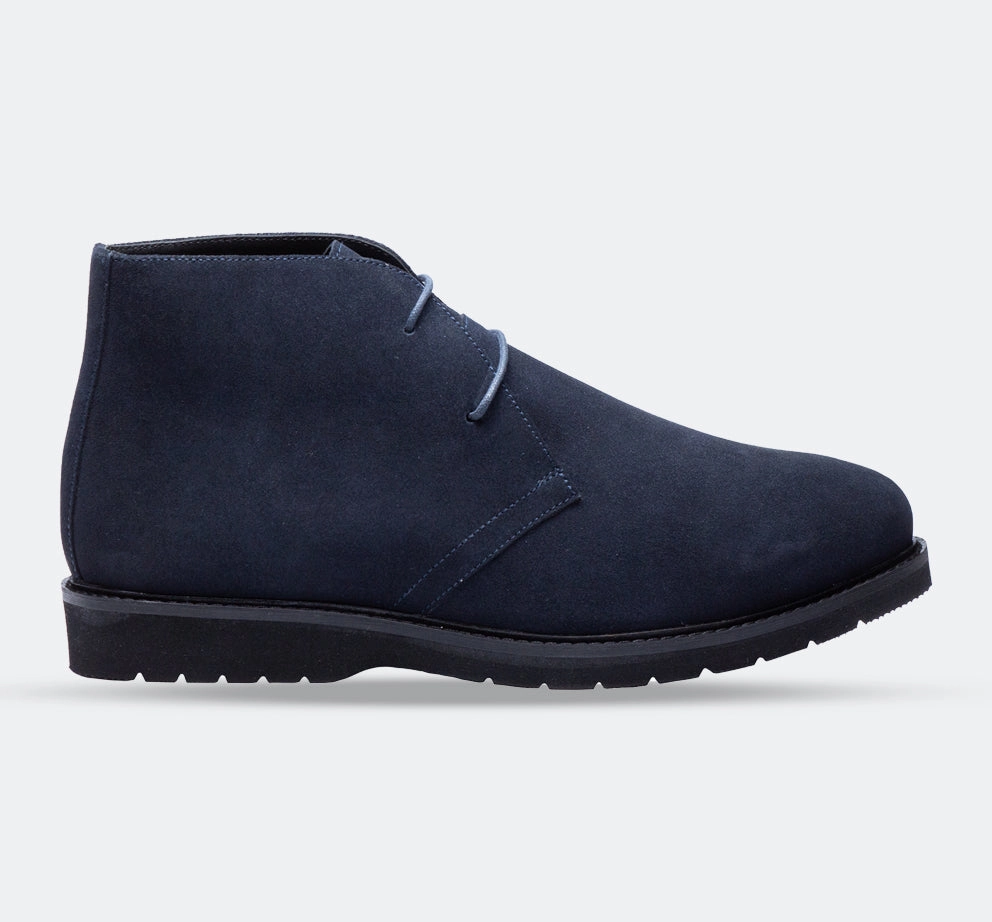 Contoured Footbed Shape Men's Wide Fit Tredd Well William 22760 Navy Suede Dress Boots