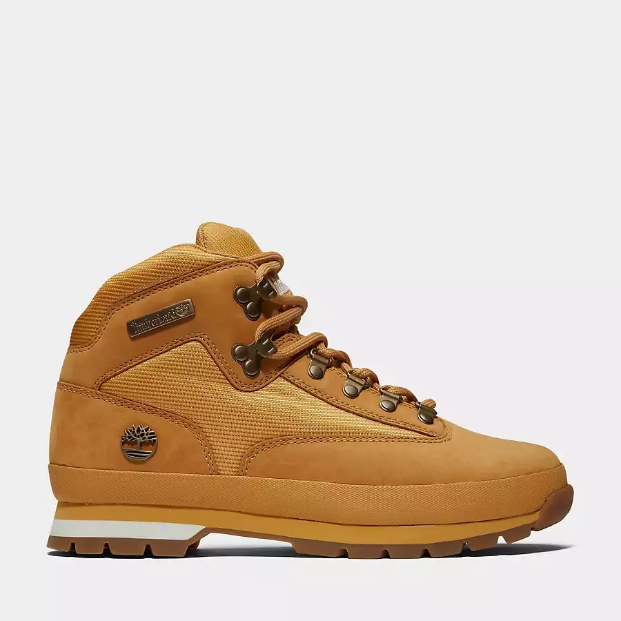 Zero drop All-Purpose Wear Timberland Men's Euro Hiker Mid Boot Shoes - Wheat Nubuck