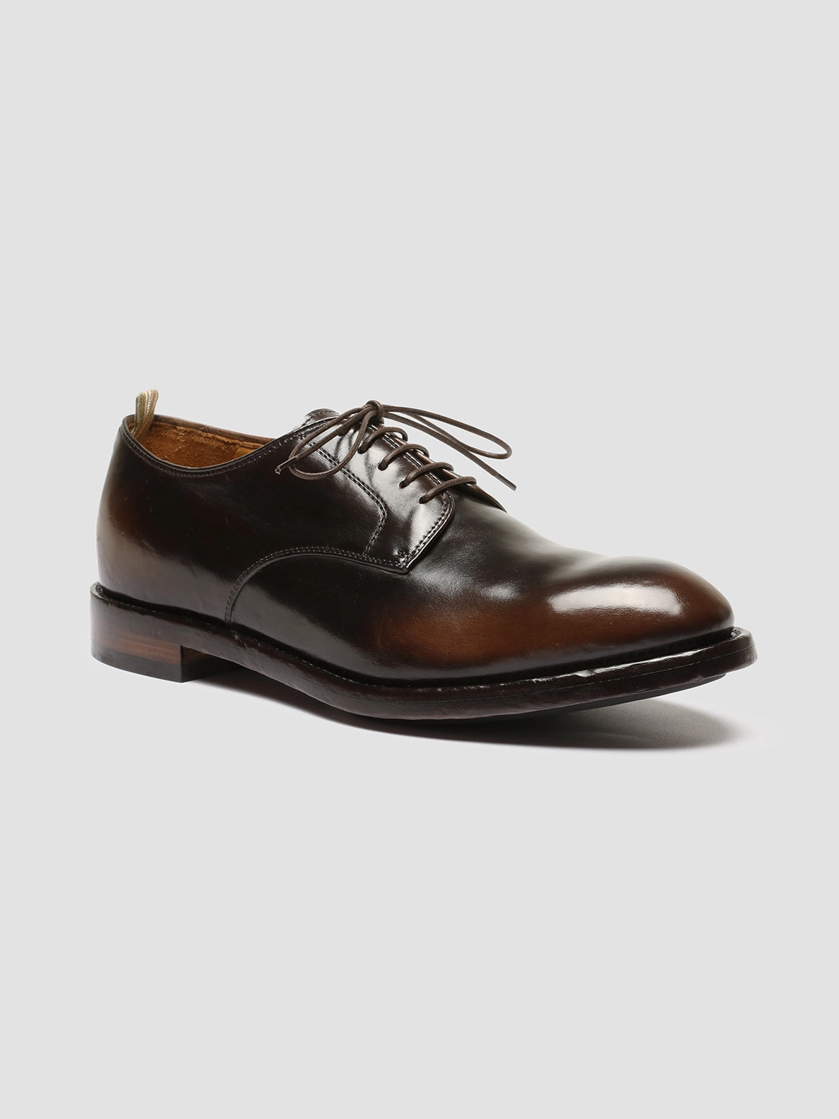 Comfortable Walk Premium Sleek Profile TEMPLE 018 - Brown Leather Derby Shoes