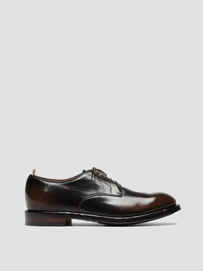 TEMPLE 018 - Brown Leather Derby Shoes Smart Worker